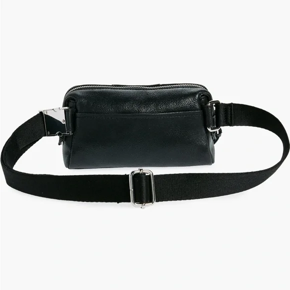 Aimee Kestenberg “Corfu” Leather Belt Bag, Black Vintage w/ Shiny Silver Accents - Picture 16 of 17